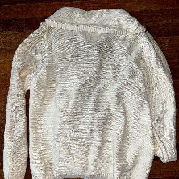 Croft &‎ Barrow Cream Cable Knit Cardigan Sweater Black Trim Womens XL - Picture 5 of 5